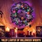40 LED Light Up Halloween Wreath - Orange Purple Green Halloween - Bright Style